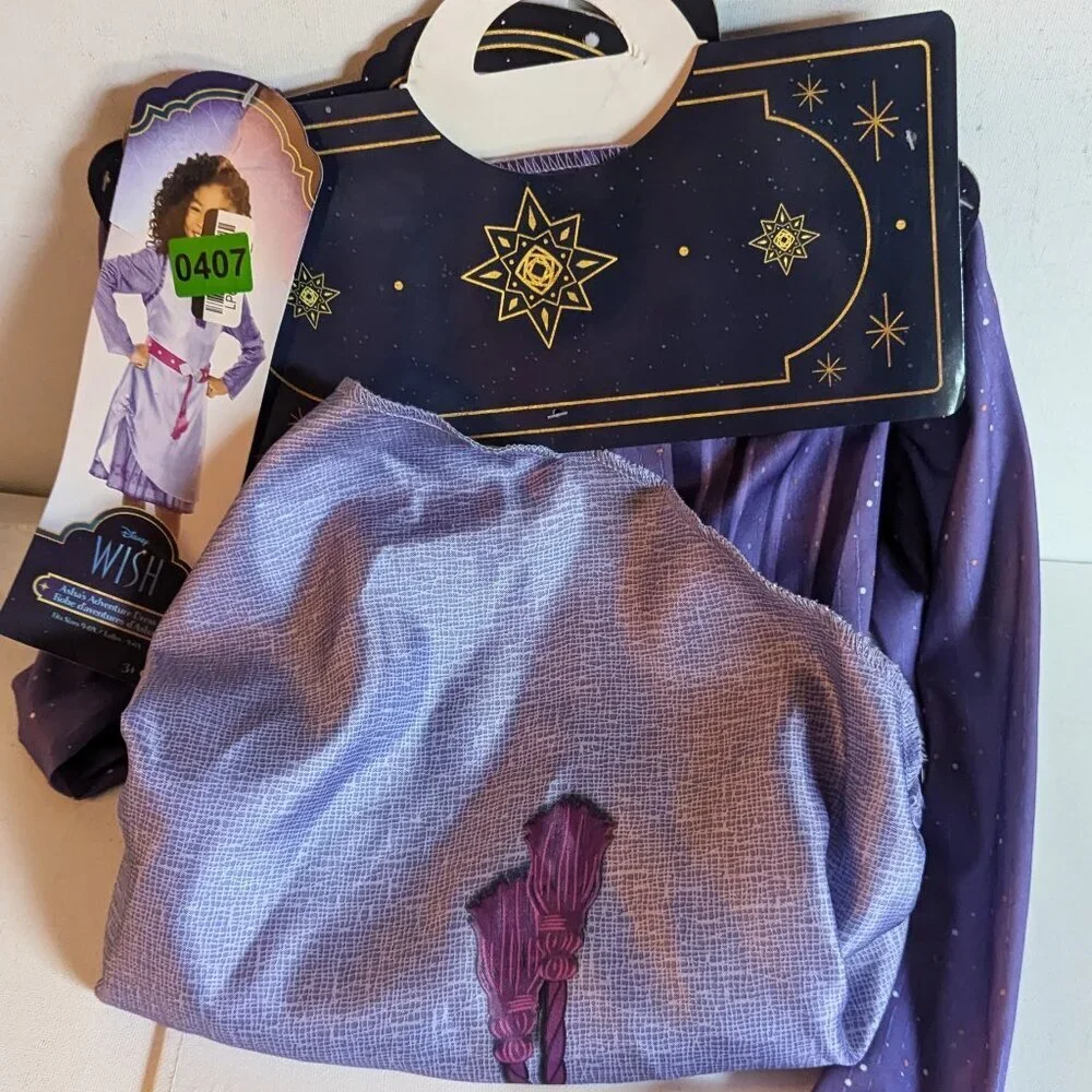 NWT Disney Asha 'Wish' Adventure Dress Purple Girls 4-6x Costume Christmas Gift